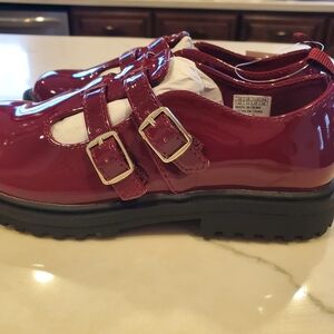 GAP Kids Sz 12 Burgundy Patent Leather Shoes